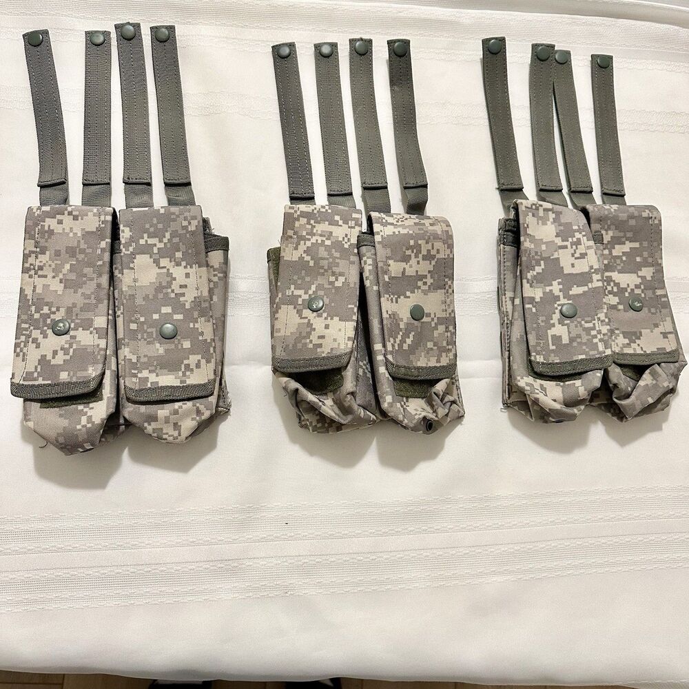 Lot 3 Voodoo Tactical Mag Double Pouch Green Digital Camo Magazine Hunt Military